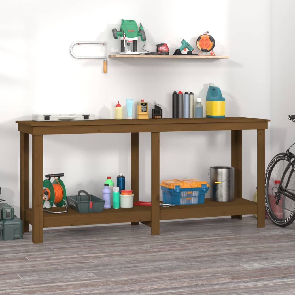 Vidaxx établi 180x50x80 cm bois de pin massif marron miel