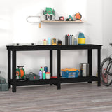 Vidaxl Workbench 180x50x80 cm Solid pine black