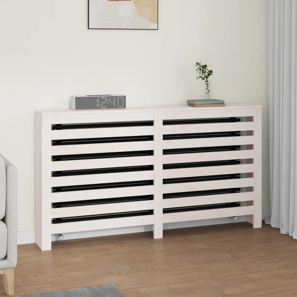 Vidaxl Radiatorom Construction 153x19x84 cm Pino solido bianco