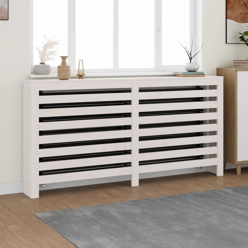 Vidaxl Radiatorom construction 169x19x84 cm Solid pine white white