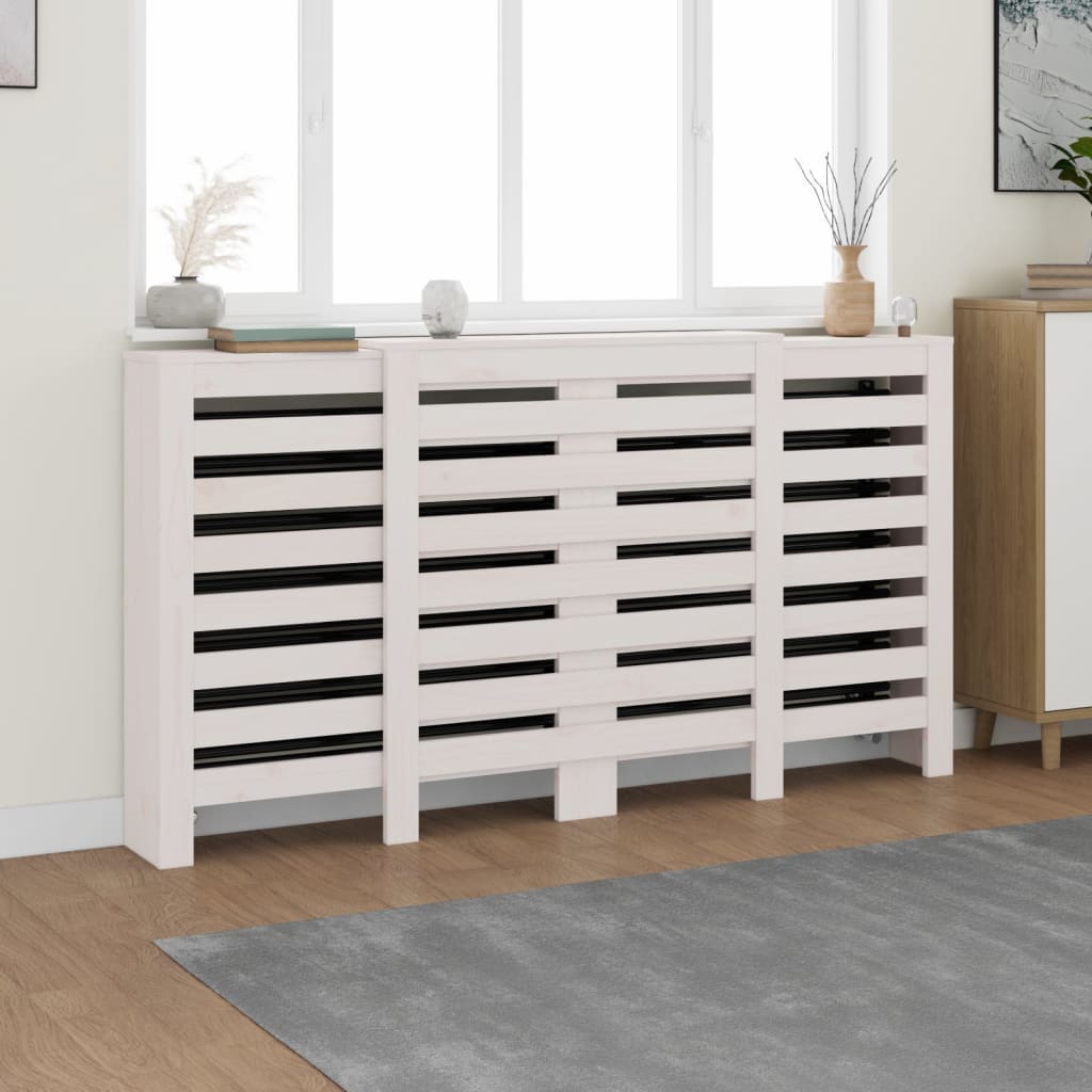 Construction de radiatorom vidaxl 210x21x85 cm Pine solide blanc