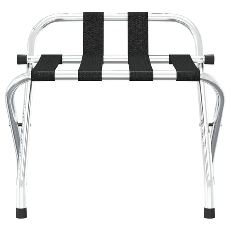 Rack à bagages Vidaxl avec dossier 56x39x52 cm de couleur argentée