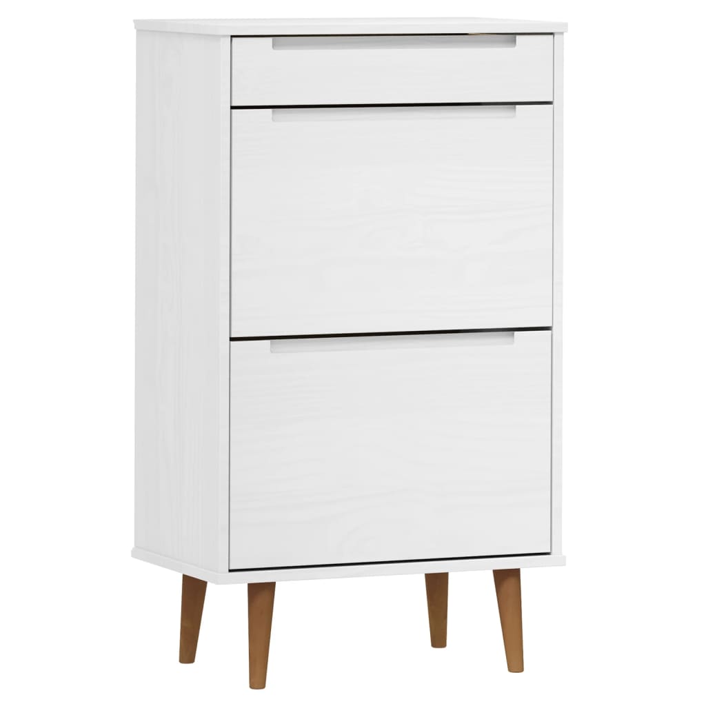 Vidaxl Shoe Cabinet Molde 59.5x35x103 cm Solid fyrretræ