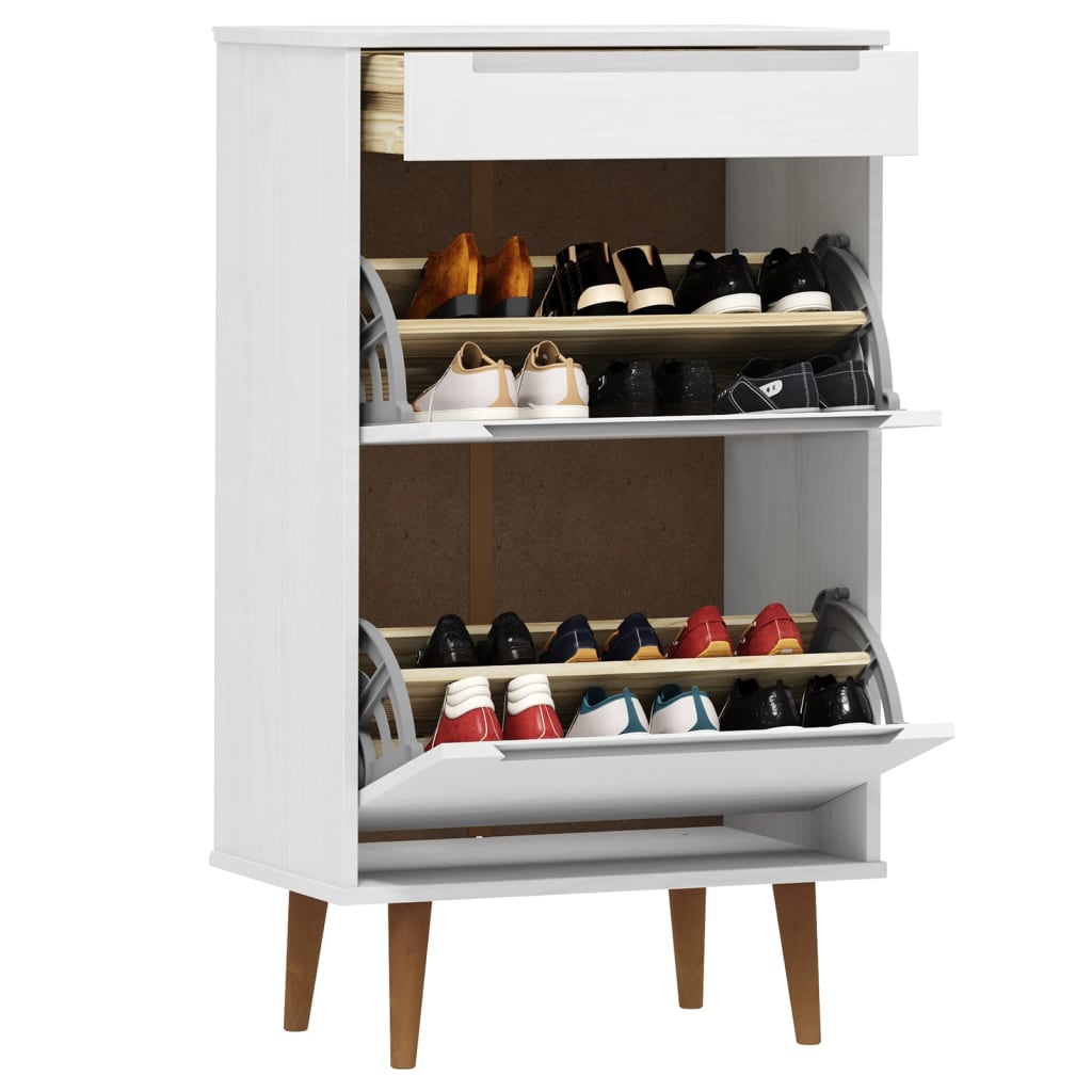 Armoire à chaussures Vidaxl Molde 59.5x35x103 cm Pine solide