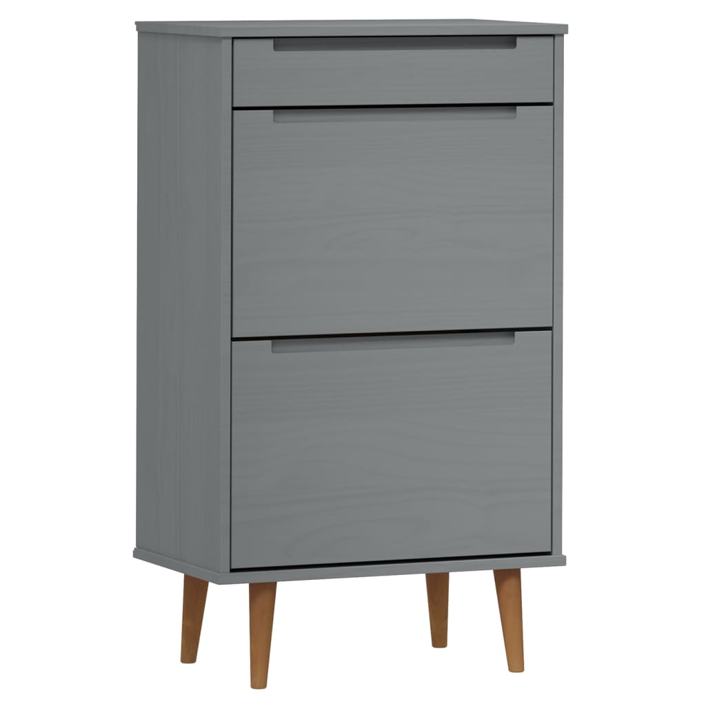 Vidaxl Shoe Cabinet Molde 59.5x35x103 cm Solid fyrretræ