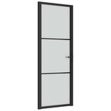 Vidaxx porte intérieure 76x201,5 cm verre dépoli et aluminium noir
