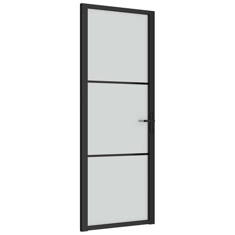 Vidaxx porte intérieure 76x201,5 cm verre dépoli et aluminium noir