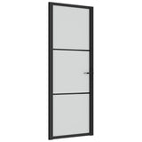 Vidaxl Porta interna 76x201,5 cm vetro Matt e nero in alluminio