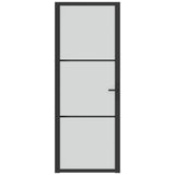 Vidaxl Porte intérieure 76x201,5 cm Verre Matt et aluminium noir