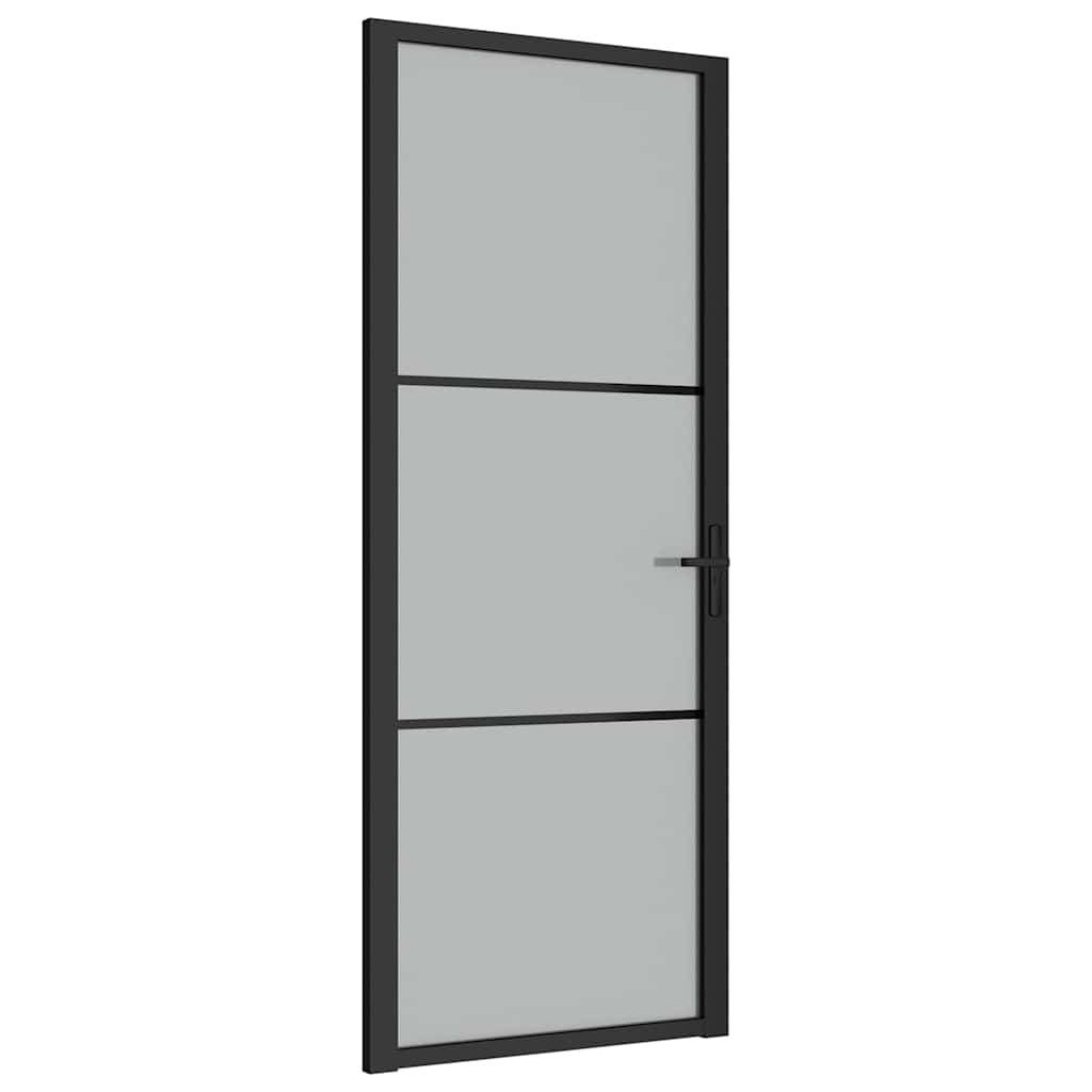 Vidaxx porte intérieure 83x201,5 cm verre dépoli et aluminium noir