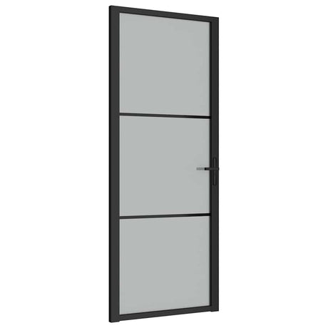 Vidaxx porte intérieure 83x201,5 cm verre dépoli et aluminium noir