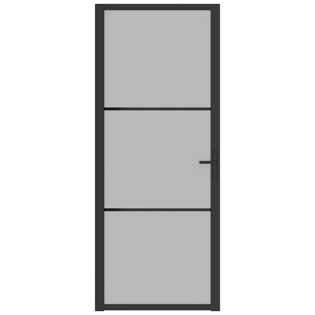 Vidaxx porte intérieure 83x201,5 cm verre dépoli et aluminium noir