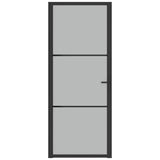Vidaxx porte intérieure 83x201,5 cm verre dépoli et aluminium noir