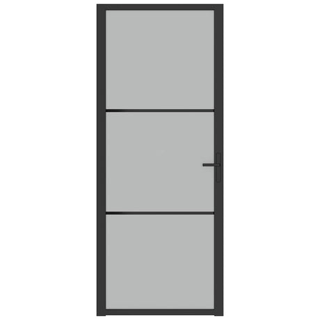 Vidaxx porte intérieure 83x201,5 cm verre dépoli et aluminium noir