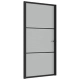 Vidaxx porte intérieure 102,5x201,5 cm verre dépoli et aluminium noir