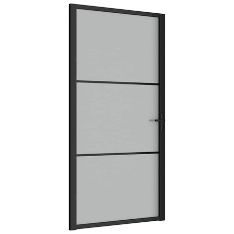 Vidaxx porte intérieure 102,5x201,5 cm verre dépoli et aluminium noir