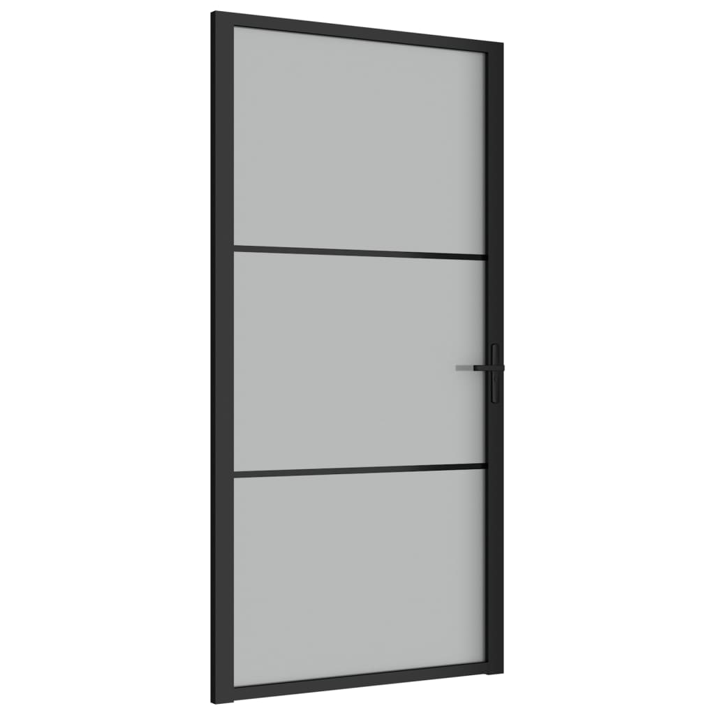 Vidaxl Porte intérieure 102.5x201,5 cm en verre Matt et en aluminium noir