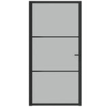 Vidaxx porte intérieure 102,5x201,5 cm verre dépoli et aluminium noir