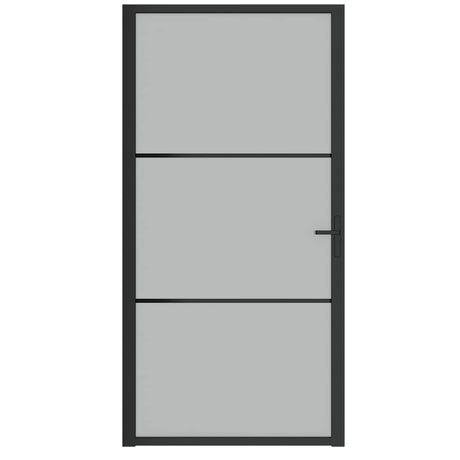 Vidaxx porte intérieure 102,5x201,5 cm verre dépoli et aluminium noir