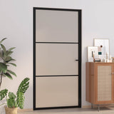 Vidaxx porte intérieure 102,5x201,5 cm verre dépoli et aluminium noir