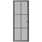 Vidaxl Porte intérieure 76x201,5 cm Verre Matt et aluminium noir