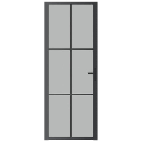 Vidaxl Porte intérieure 76x201,5 cm Verre Matt et aluminium noir