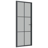 VIDAXL Innenür 83x201,5 cm Mattglas und Aluminiumschwarz