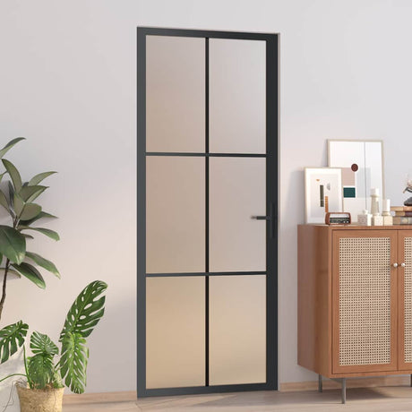 Vidaxx porte intérieure 83x201,5 cm verre dépoli et aluminium noir
