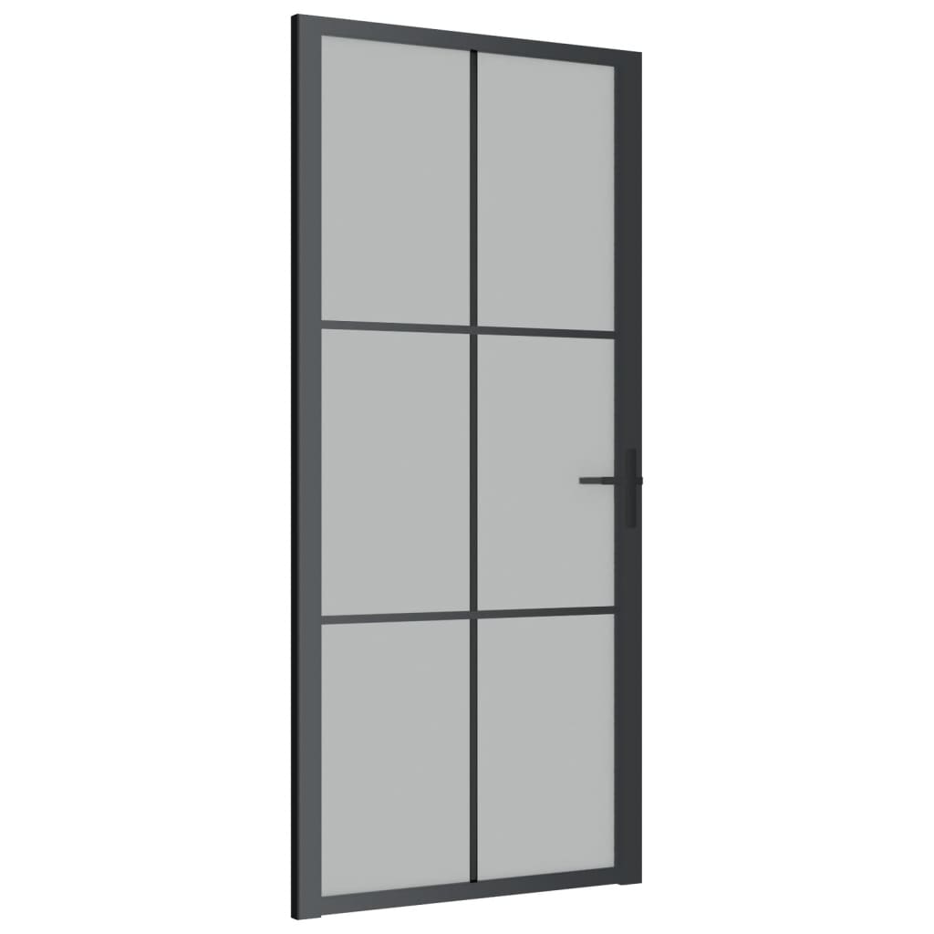 Vidaxl Porte intérieure 93x201,5 cm Verre Matt et aluminium noir