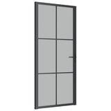 Vidaxl Porte intérieure 93x201,5 cm Verre Matt et aluminium noir