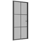 Vidaxx porte intérieure 93x201,5 cm verre dépoli et aluminium noir