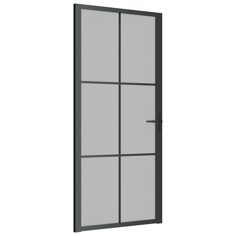 Vidaxx porte intérieure 93x201,5 cm verre dépoli et aluminium noir