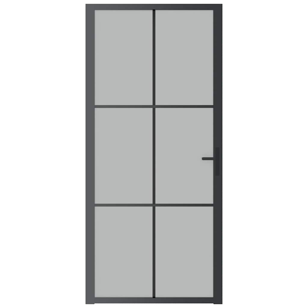 Vidaxx porte intérieure 93x201,5 cm verre dépoli et aluminium noir