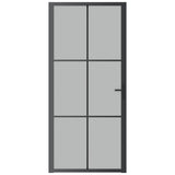 Vidaxx porte intérieure 93x201,5 cm verre dépoli et aluminium noir