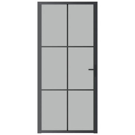 Vidaxx porte intérieure 93x201,5 cm verre dépoli et aluminium noir