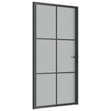 Vidaxl Porte intérieure 102.5x201,5 cm en verre Matt et en aluminium noir