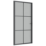 Vidaxl Porte intérieure 102.5x201,5 cm en verre Matt et en aluminium noir