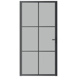 Vidaxl Porte intérieure 102.5x201,5 cm en verre Matt et en aluminium noir