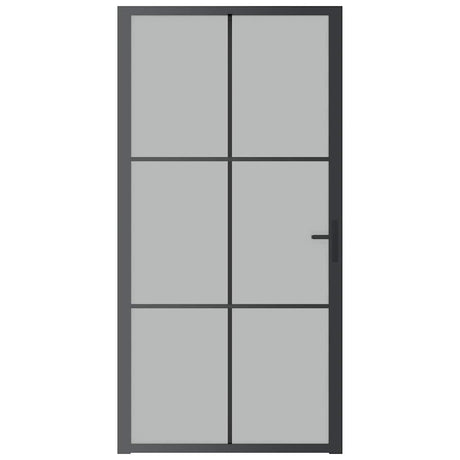 Vidaxl Porte intérieure 102.5x201,5 cm en verre Matt et en aluminium noir