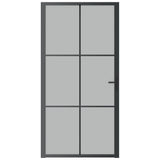 Vidaxl Inner Door 102.5x201.5 cm de vidrio mate y negro de aluminio