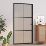 Vidaxl Porte intérieure 102.5x201,5 cm en verre Matt et en aluminium noir