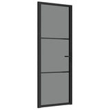 Vidaxl Porte intérieure 76x201.5 cm Verre ESG et noir en aluminium