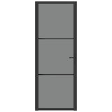 Vidaxl Porte intérieure 76x201.5 cm Verre ESG et noir en aluminium