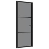 Vidaxx porte intérieure 83x201,5 cm verre ESG et aluminium noir
