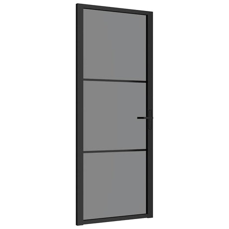 Vidaxx porte intérieure 83x201,5 cm verre ESG et aluminium noir