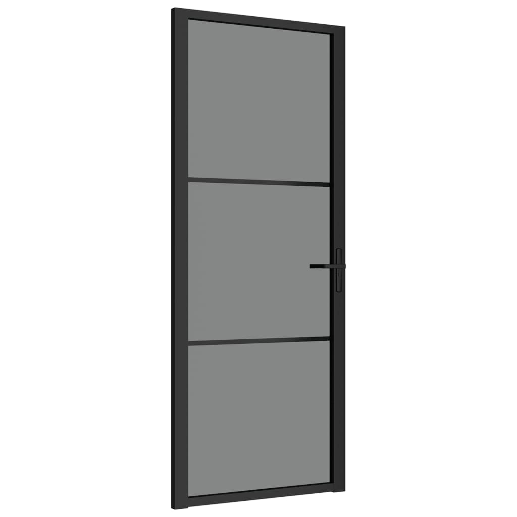 Vidaxl Puerta interior 83x201.5 cm de vidrio ESG y aluminio negro