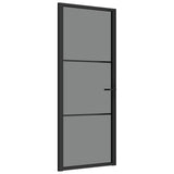 Vidaxl Porte intérieure 83x201,5 cm Verre ESG et noir en aluminium