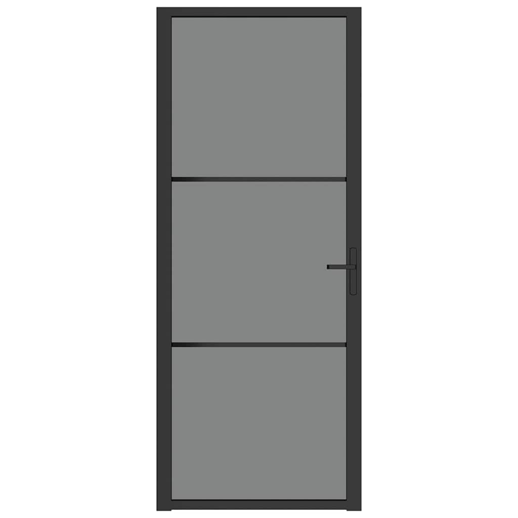 Vidaxx porte intérieure 83x201,5 cm verre ESG et aluminium noir