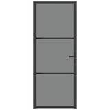 Vidaxx porte intérieure 83x201,5 cm verre ESG et aluminium noir