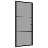 Vidaxx porte intérieure 93x201,5 cm verre ESG et aluminium noir